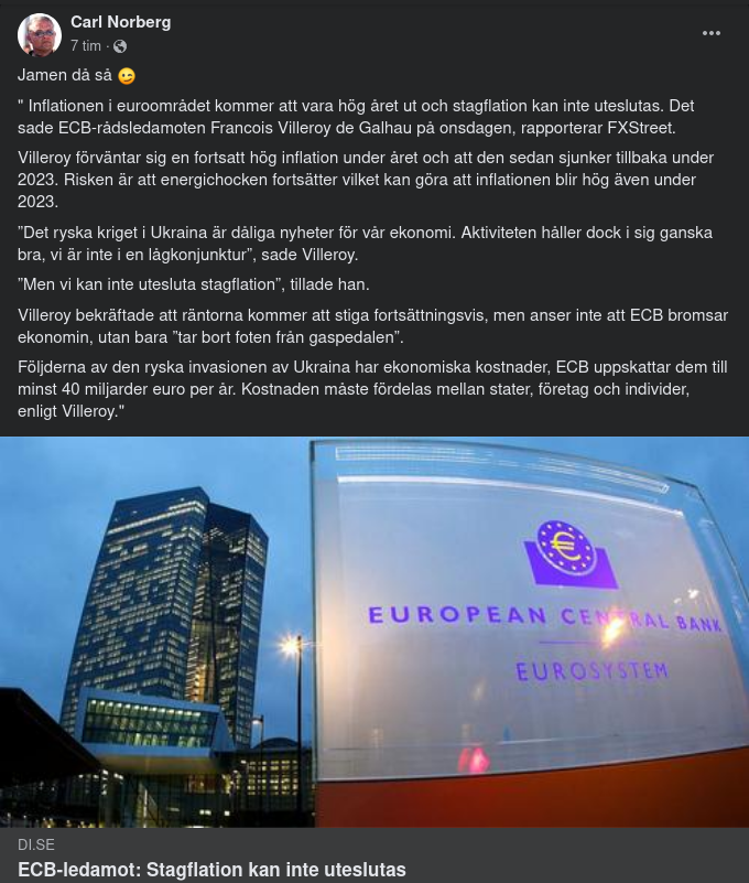 ECB Utesluter Inte Stagflation