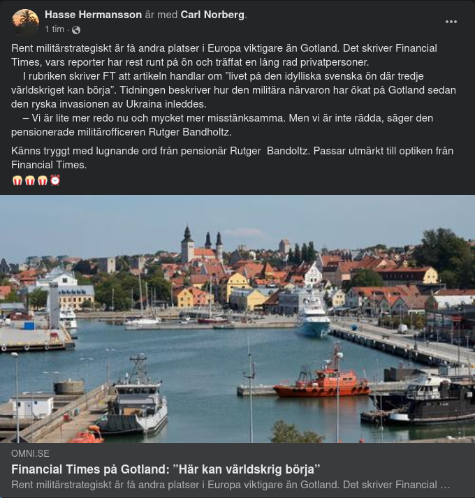 Financial Times Om Gotland & WWIII