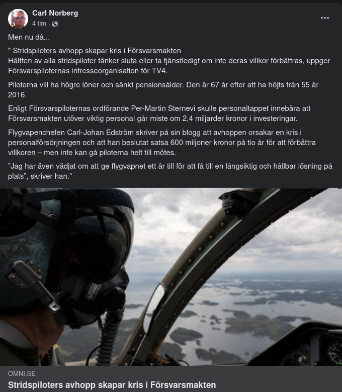 Försvarsmaktskrisskapande Stridspiloter