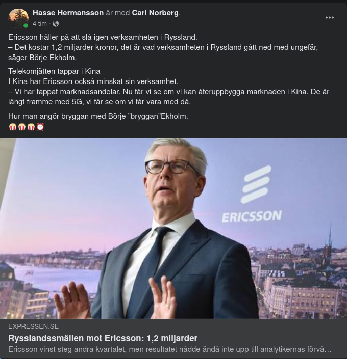 Tappande Ericsson