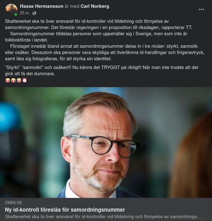 Samordningsnummeransvarsförslag
