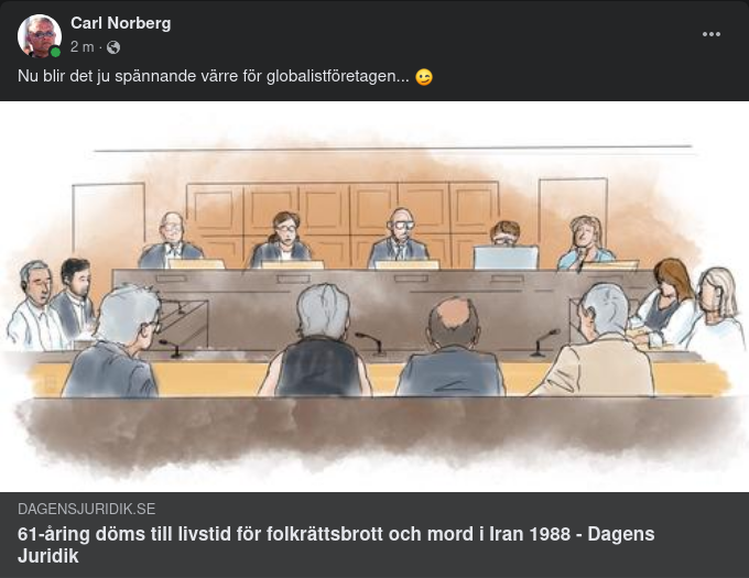 Livstidsdom För Folkrättsbrott & Mord I Iran 1988