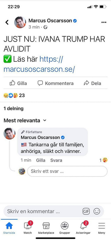 Kajalmackes Tankar Över Död Ivana Trump