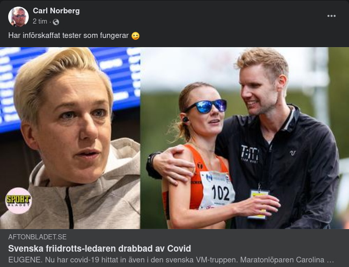Idrottsligt Fungerande Covidiotitester