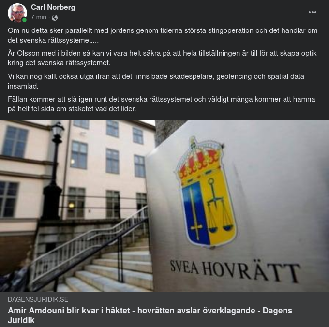 Det Svenska Rättssystemet & Parallell Stingoperation