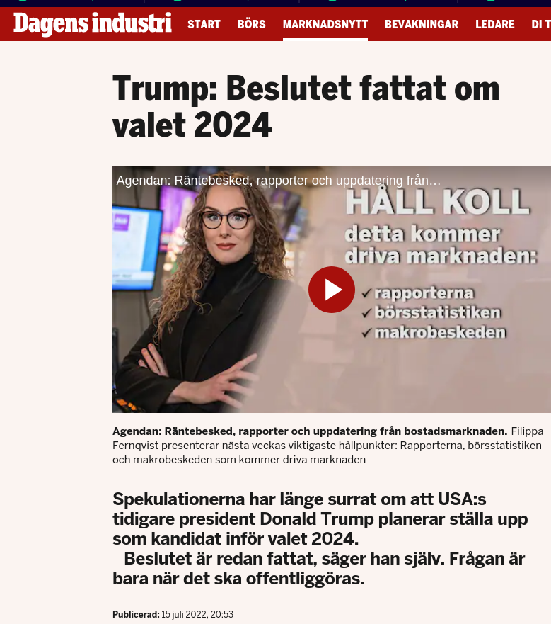 Fattat Men Ej Offentliggjort Trump-Beslut