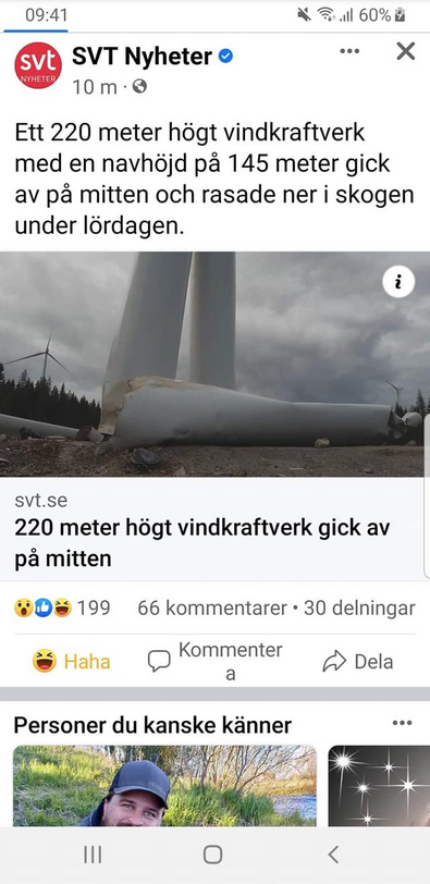 Vindpropellerpinne Knäckt På Mitten
