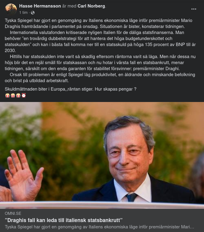 Italiensk Ekonomi I Skuldmättnadstider