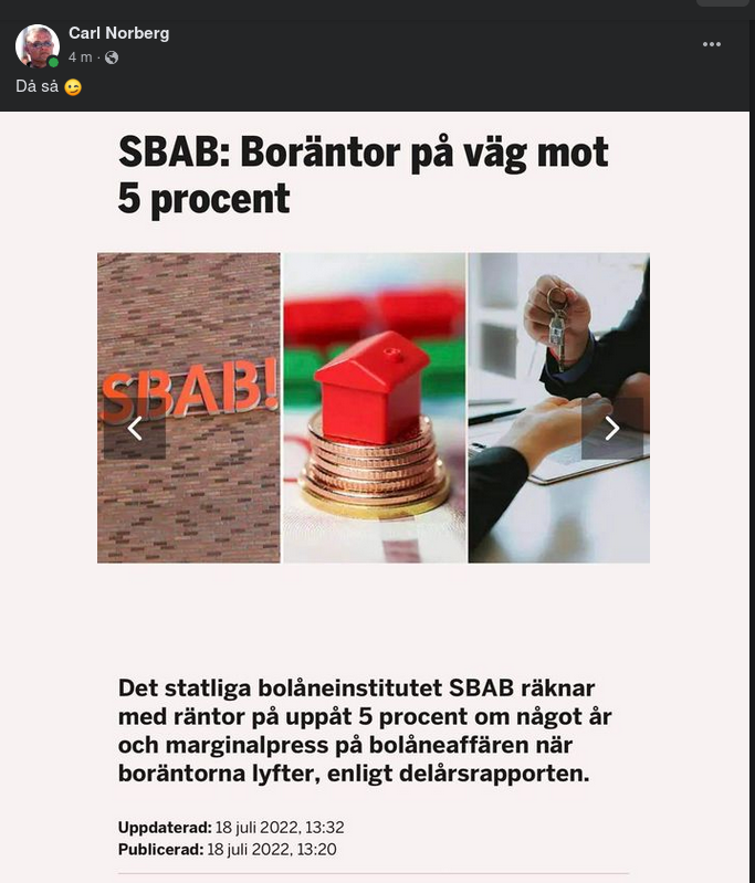 Stigande Boräntor