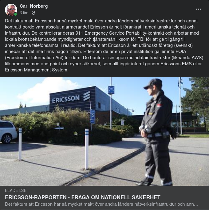 Nationella Säkerhetsfrågor & Ericsson