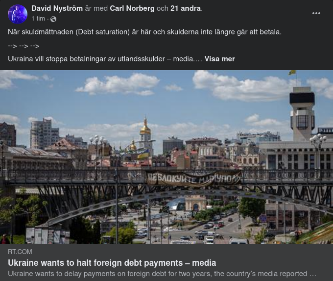 Ukraina Vill Stoppa Utlandsskuldsbetalningar