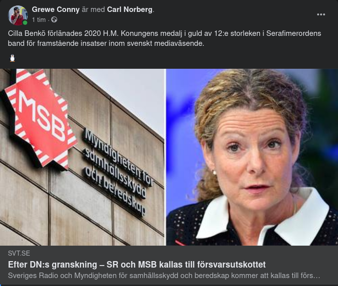 Serafimerdekorerad För Framstående Mediaväsendeinsatser