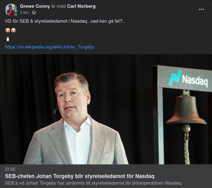 VD För SEB & Styrelseledamot I Nasdaq - Johan Torgeby