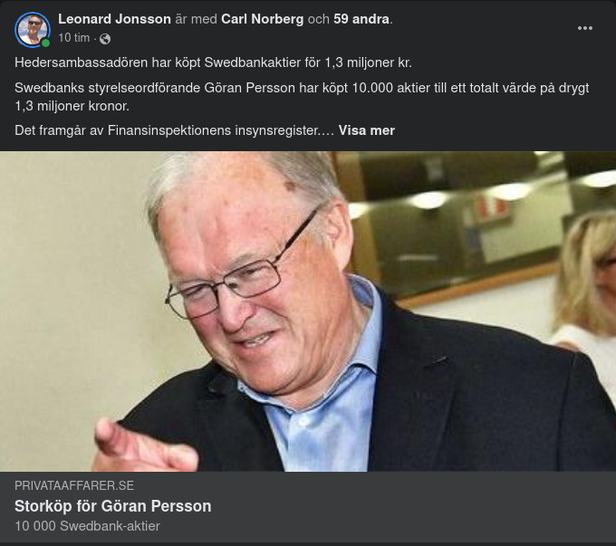 Swedbankaktieköpande Göran