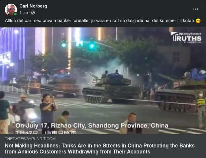 Stridsvagnsskyddade Kinesiska Banker