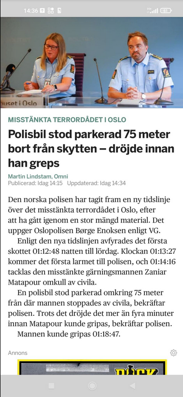 Ny Norsk Terrordådstidslinje