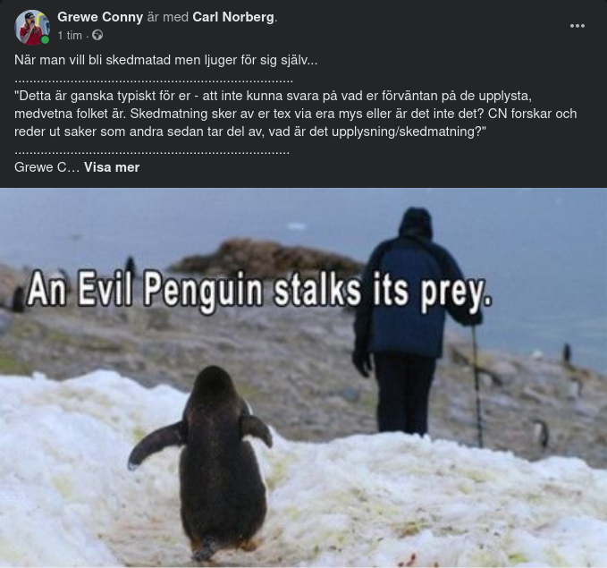 Skedmatningsovillig Pingvin