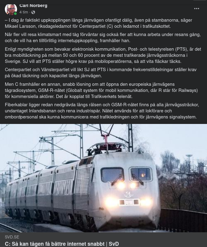 Internetuppkopplade Tåg