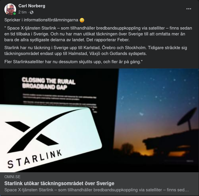 Utökad Svensk Starlink-Täckning