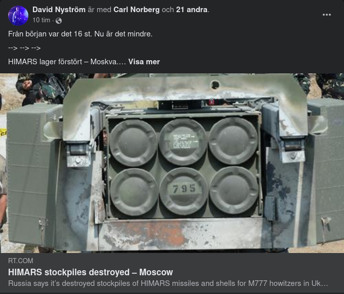 Moskva-Förstörda USA-Vapen I Ukraina