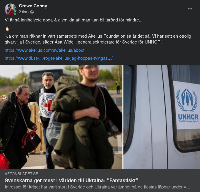 Svenskarna Ger Mest I Hela Världen Till Ukraina