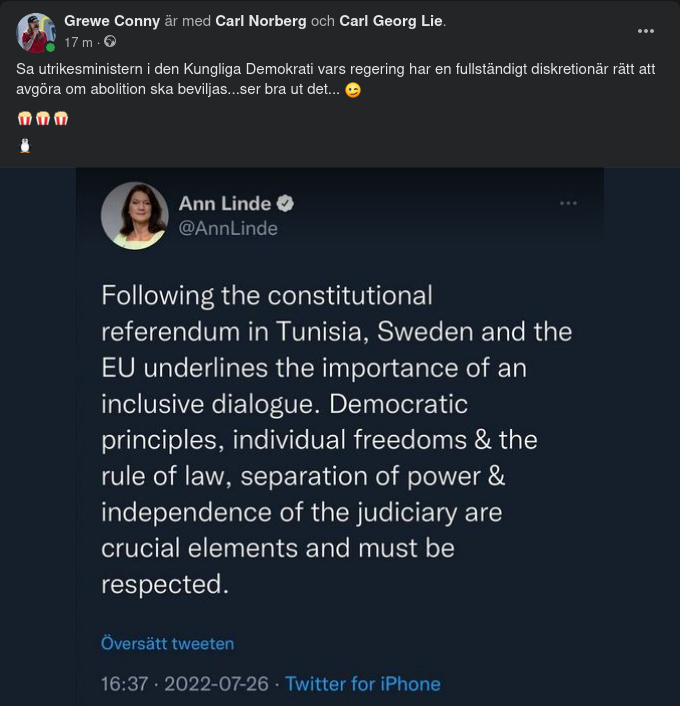 Dialoginkluderingsäskande Utrikesminister Angående Tunisien