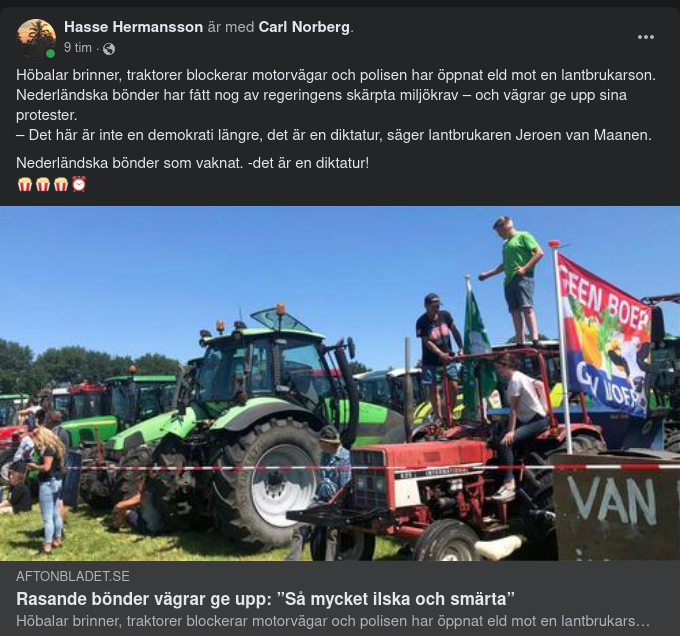 Arga Nederländska Bönder I Aftonbladet