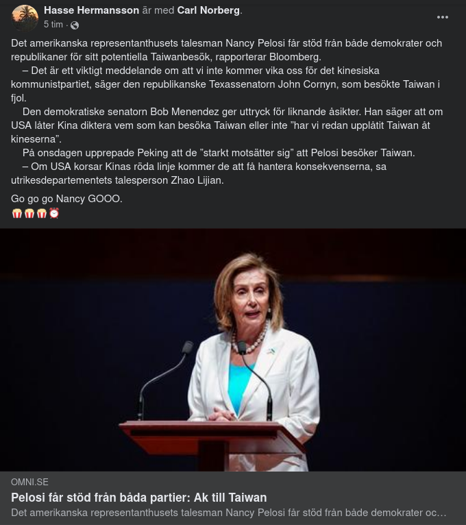 Tvåpartistödd Pelosi-Resa