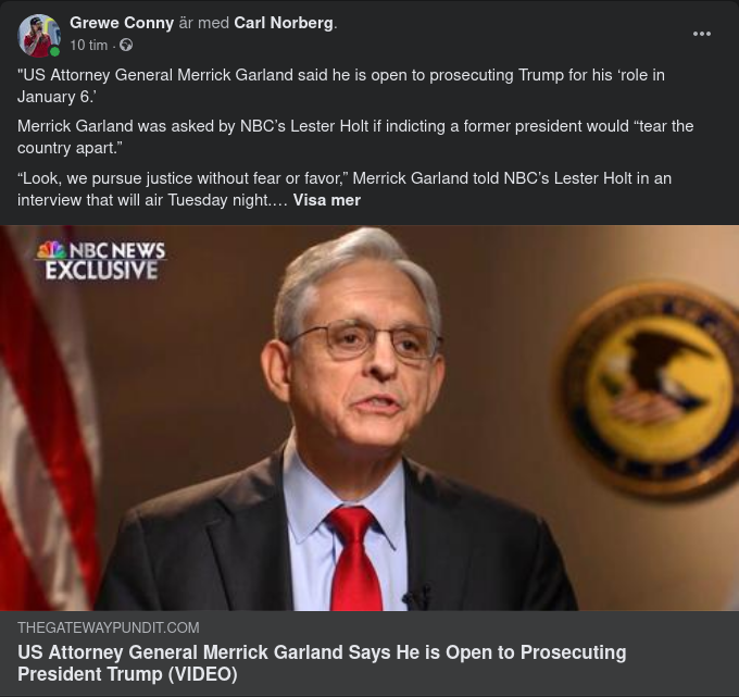 Garland Öppen För Att Åtala Trump