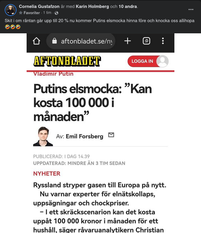 Putins Elsmocka - 100 000 Kr/Mån.