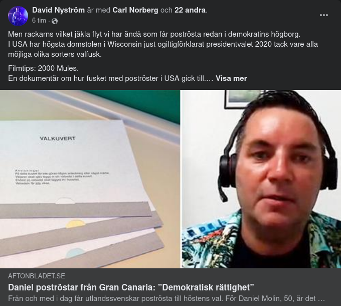 Svenskt Poströstande En Demokratisk Rättighet