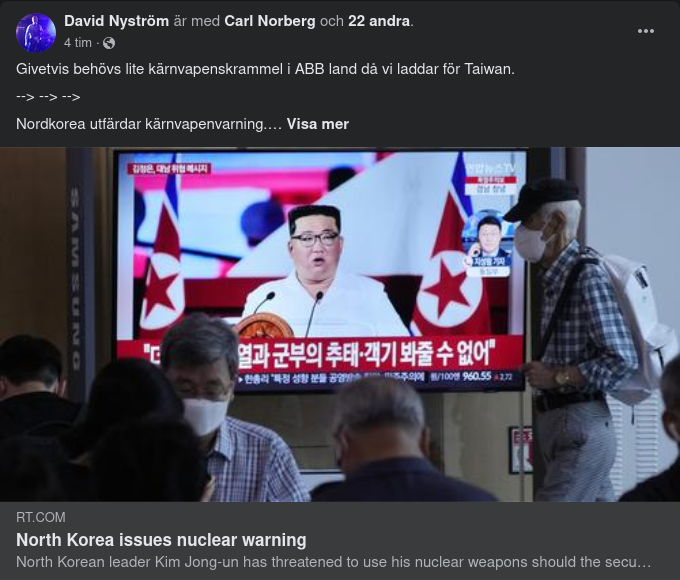 Kärnvapenskramlande  Nordkorea