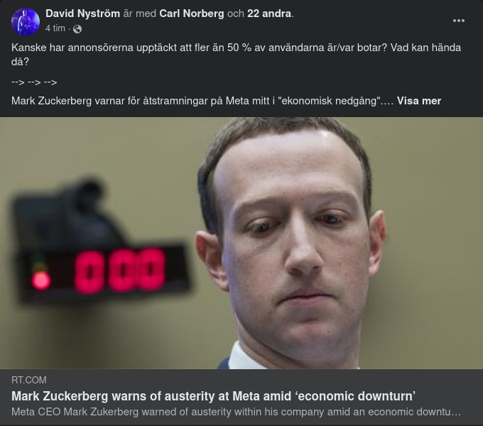 Zuckerberg Varnar För Ekonomisk Åtstramning
