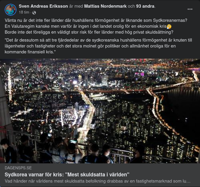 Skuldsatt & Krisvarnande Sydkorea