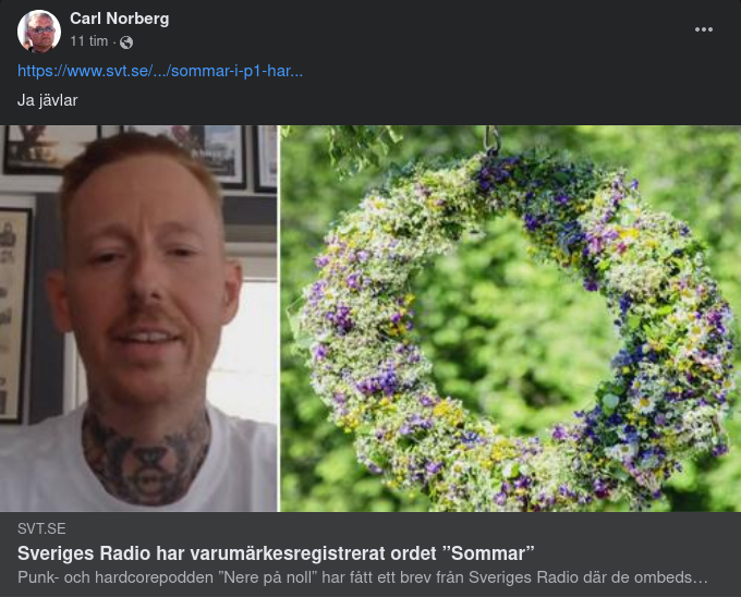 SR Har Varumärkesregistrerat Ordet Sommar