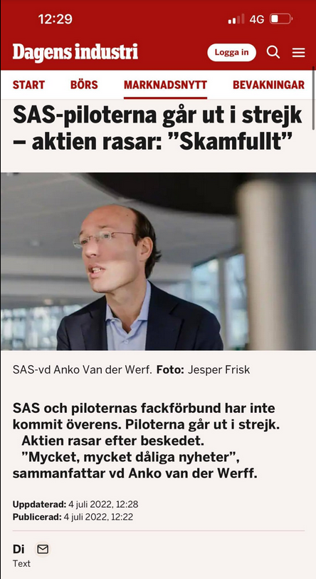 Pilotstrejk Hos SAS