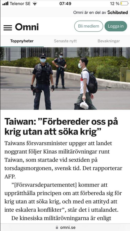Taiwan Förbereder Utan Att Söka