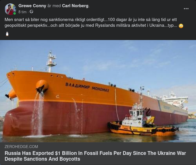 Frodande Rysk Oljeexport