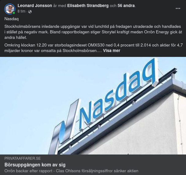 Avkommen Börsuppgång