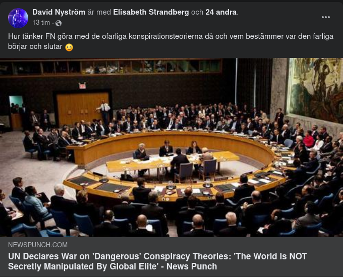 FN Startar Krig Mot Farliga Konspirationsteorier