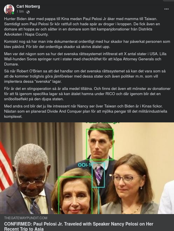 Pelosi Jr:s Resa Med Mamma