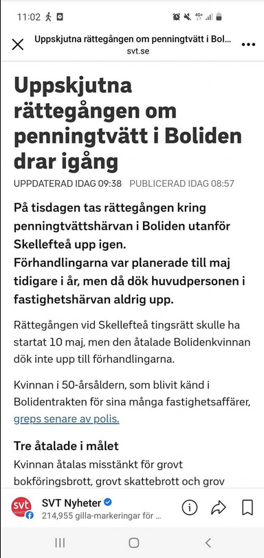 Uppskjuten Rättegång Om Penningtvätt & Boliden Startar