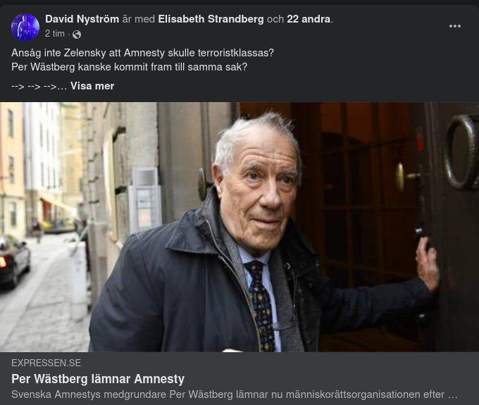 Wästberg Lämnar Amnesty