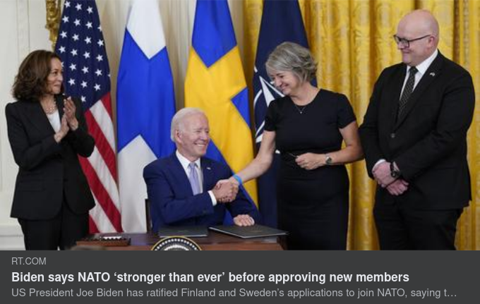 Biden godkänner Svensk & Finsk Nato-Ansökan