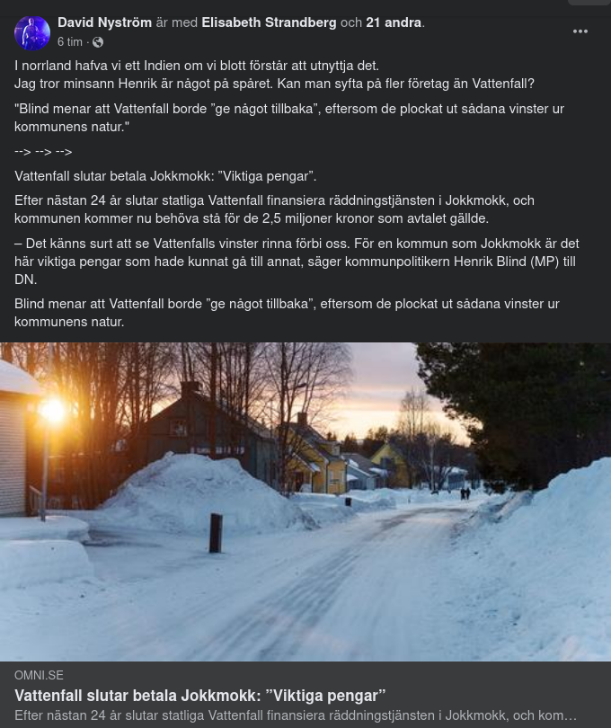 Vattenfall Slutar Finansiera I Jokkmokk