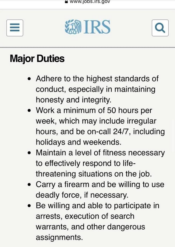 Arbetsbeskrivning Hos IRS