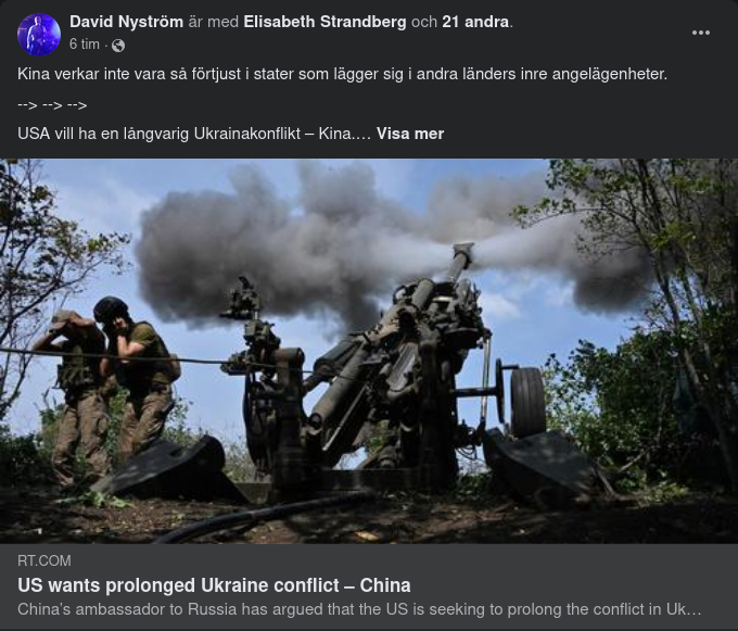 Kina Säger Att USA Vill Förlänga Konflikten I Ukraina