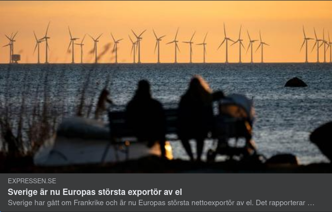 Sverige Störst Elexportör I Europa