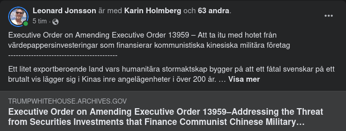 Executive Order on Amending Executive Order 13959