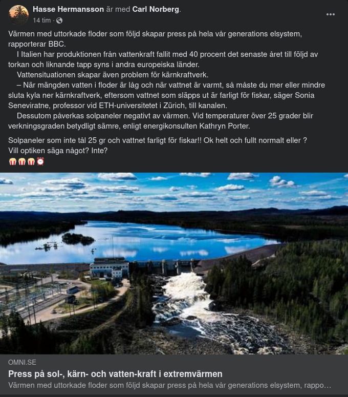 Elsystemspressande Extremvärme